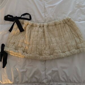 Elegant Cream Skirt with Black Accents